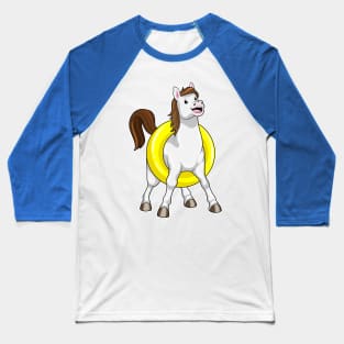 Horse as Swimmer with Lifebouy Baseball T-Shirt